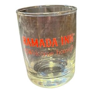 VINTAGE RAMADA INN "WELCOME HOME" 3.5” DRINKING WATER JUICE GLASS